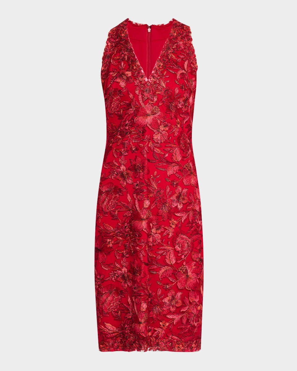 Sleeveless Embroidered Lace Halter Dress